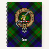 Clan Gunn Crest over Tartan Notitieboek (Voorkant)
