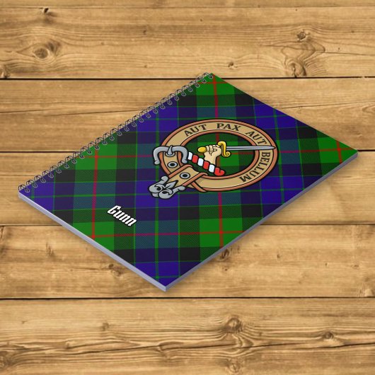Clan Gunn Crest over Tartan Notitieboek