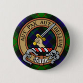 Clan Gunn Crest over Tartan Ronde Button 5,7 Cm (Voorkant)