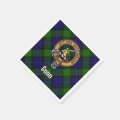 Clan Gunn Crest over Tartan Servet (Hoek)
