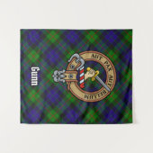 Clan Gunn Crest over Tartan Wandkleed (Voorkant (horizontaal))