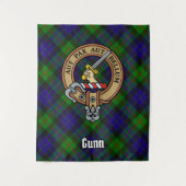Clan Gunn Crest over Tartan Wandkleed (Voorkant)