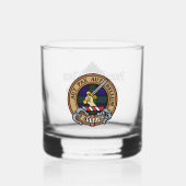 Clan Gunn Crest over Tartan Whisky Glas (Voorkant)