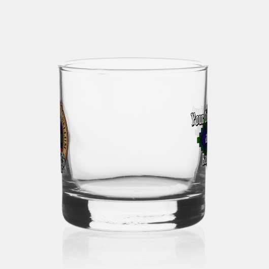 Clan Gunn Crest over Tartan Whisky Glas (Links)