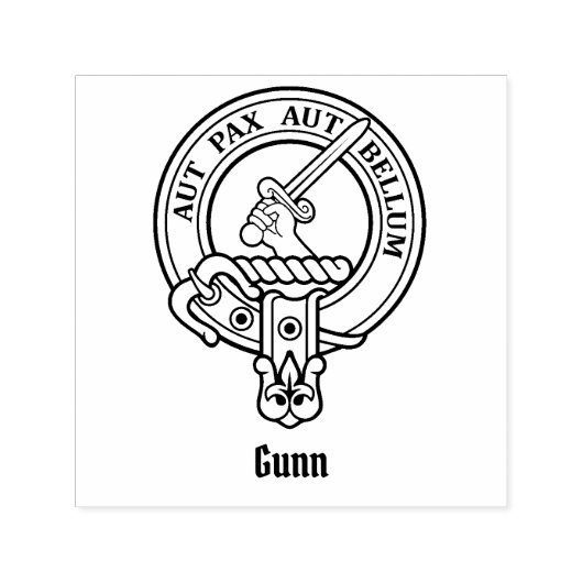 Clan Gunn Crest Self-Inking Stamp Zelfinktende Stempel (Design)