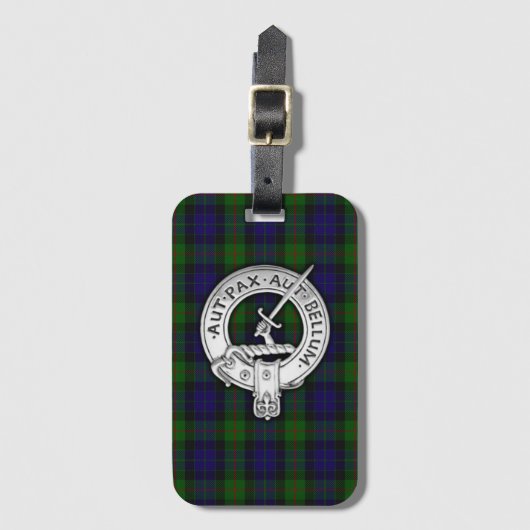 Clan Gunn Crest & Tartan Bagagelabel (Voorkant (verticaal))