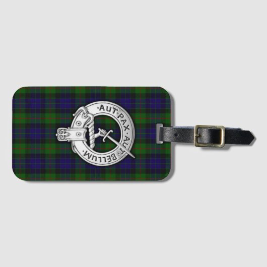 Clan Gunn Crest & Tartan Bagagelabel (Voorkant (horizontaal))
