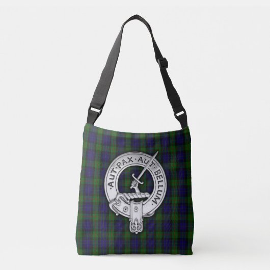 Clan Gunn Crest & Tartan Crossbody Tas (Voorkant)