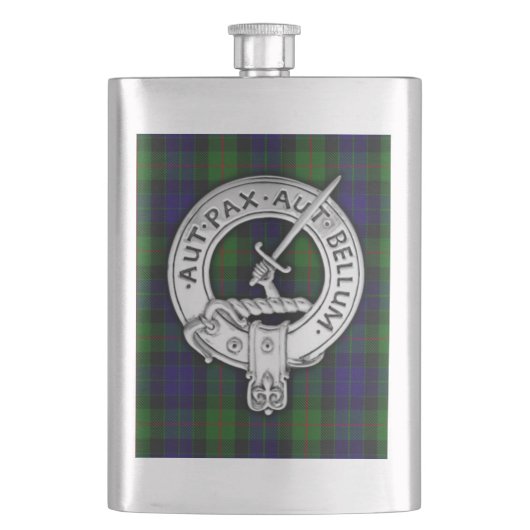 Clan Gunn Crest & Tartan Flacon (Voorkant)