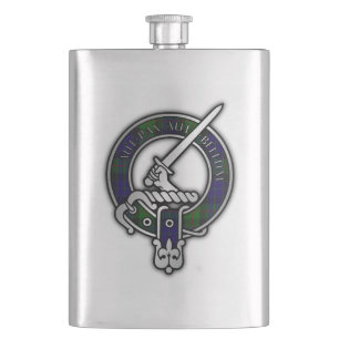 Clan Gunn Crest & Tartan Flask Flacon