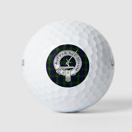 Clan Gunn Crest & Tartan Golfballen (Voorkant)