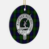 Clan Gunn Crest & Tartan Keramisch Ornament (Rechts)