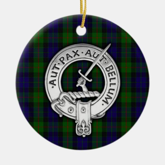 Clan Gunn Crest & Tartan Keramisch Ornament (Voorkant)