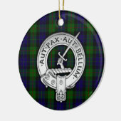 Clan Gunn Crest & Tartan Keramisch Ornament (Links)