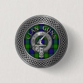 Clan Gunn Crest & Tartan Knot Button (Voorkant)