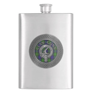 Clan Gunn Crest & Tartan Knot Flask Flacon