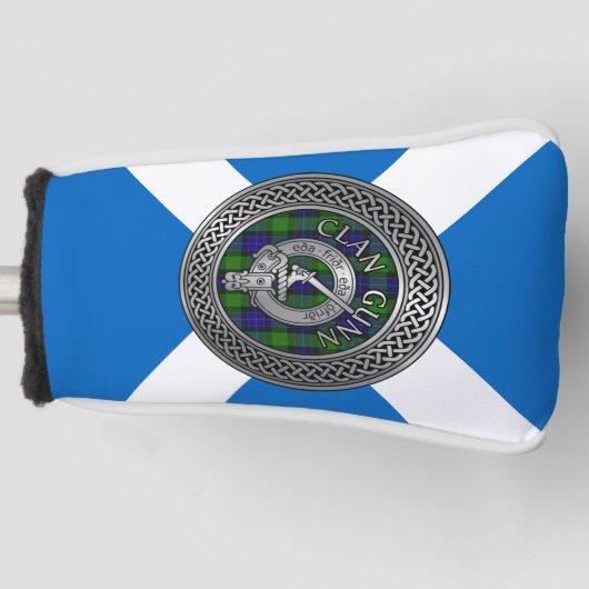 Clan Gunn Crest & Tartan Knot Golf Head Hoesje Golfheadcover (Voorkant)