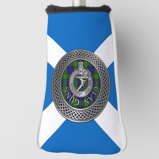 Clan Gunn Crest & Tartan Knot Golf Head Hoesje Golfheadcover (Draai 90)