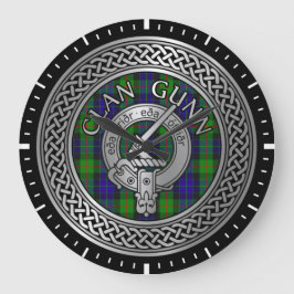 Clan Gunn Crest & Tartan Knot Large Clock Grote Klok