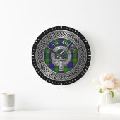 Clan Gunn Crest & Tartan Knot Large Clock Grote Klok (Huis)