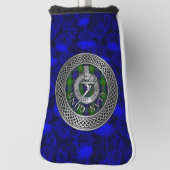 Clan Gunn Crest & Tartan Knot op Thistle Golfheadcover (Draai 90)