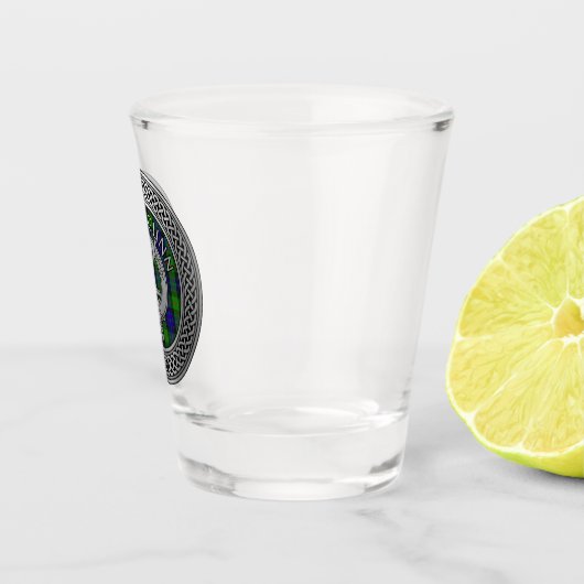 Clan Gunn Crest & Tartan Knot Shot Glass Shot Glas (Rechts)