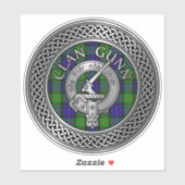 Clan Gunn Crest & Tartan Knot Sticker (Vel)