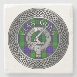Clan Gunn Crest & Tartan Knot Stone Onderzetter