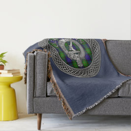 Clan Gunn Crest & Tartan Knot Throw Blanket Deken