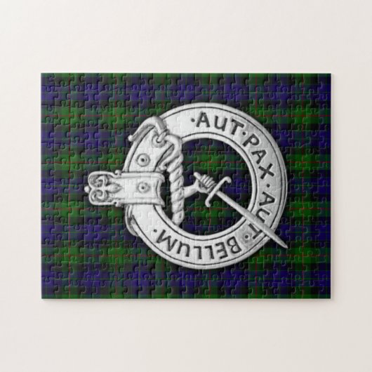 Clan Gunn Crest & Tartan Legpuzzel (Horizontaal)