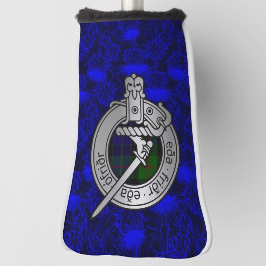 Clan Gunn Crest & Tartan op Thistle Golfheadcover (Draai 90)
