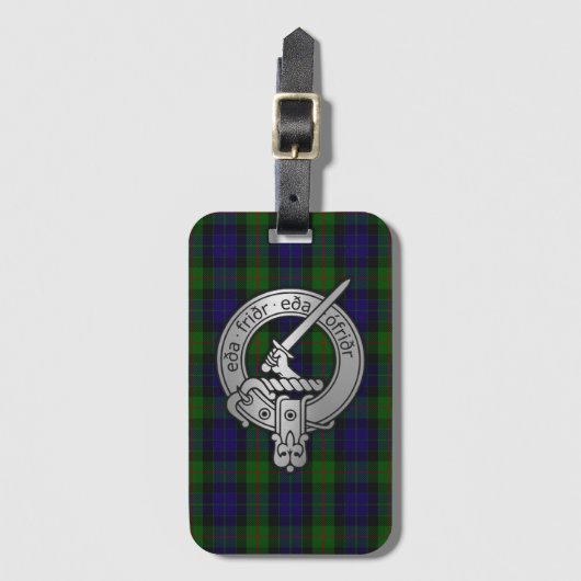 Clan Gunn Crest & Tartan - Oude Norse Bagagelabel (Voorkant (verticaal))