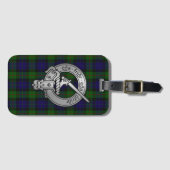 Clan Gunn Crest & Tartan - Oude Norse Bagagelabel (Voorkant (horizontaal))