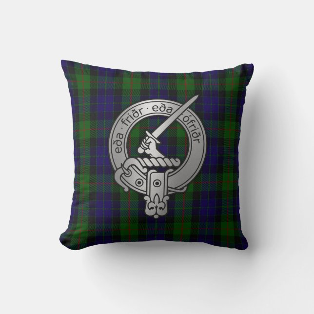 Clan Gunn Crest & Tartan - Oude Norse Kussen (Voorkant)