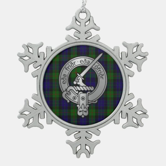 Clan Gunn Crest & Tartan - Oude Norse Tin Sneeuwvlok Ornament (Voorkant)