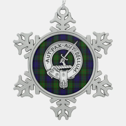 Clan Gunn Crest & Tartan Tin Sneeuwvlok Ornament (Voorkant)