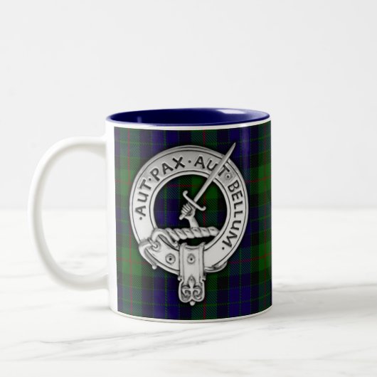 Clan Gunn Crest & Tartan Tweekleurige Koffiemok (Links)