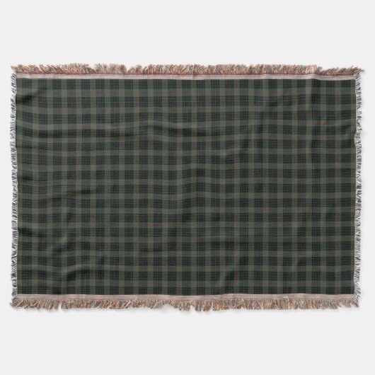 Clan Gunn Donker Groen en Zwart Schots Tartan Deken (Voorkant)