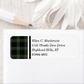 Clan Gunn Donker Groen en Zwart Schots Tartan Etiket (Insitu)