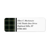 Clan Gunn Donker Groen en Zwart Schots Tartan Etiket (Voorkant)