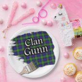 Clan Gunn Schotse Tartan Verfkwast Papieren Bordje (Feest)
