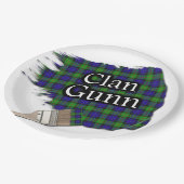 Clan Gunn Schotse Tartan Verfkwast Papieren Bordje (Gekanteld)