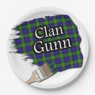 Clan Gunn Schotse Tartan Verfkwast Papieren Bordje