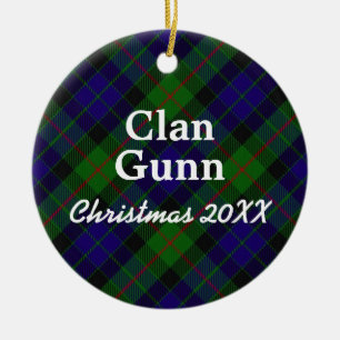 Clan Gunn Scottish Tartan Keramisch Ornament