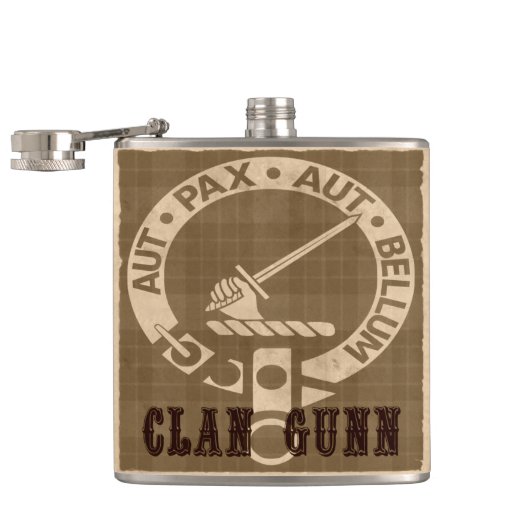 Clan Gunn Sepia Heupfles (Geopend)