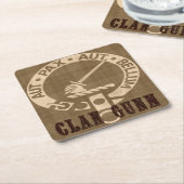 Clan Gunn Sepia Kartonnen Onderzetters (Schuin)