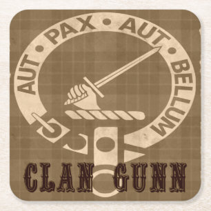 Clan Gunn Sepia Kartonnen Onderzetters