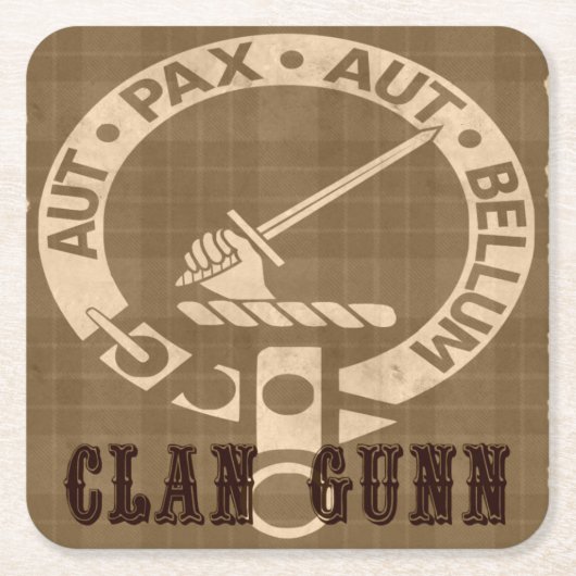Clan Gunn Sepia Kartonnen Onderzetters (Voorkant)