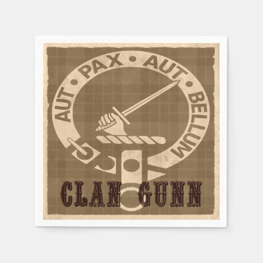 Clan Gunn Sepia Servetten (Voorkant)