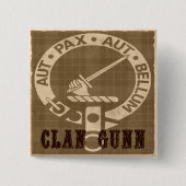 Clan Gunn Sepia Vierkante Button 5,1 Cm (Voorkant)